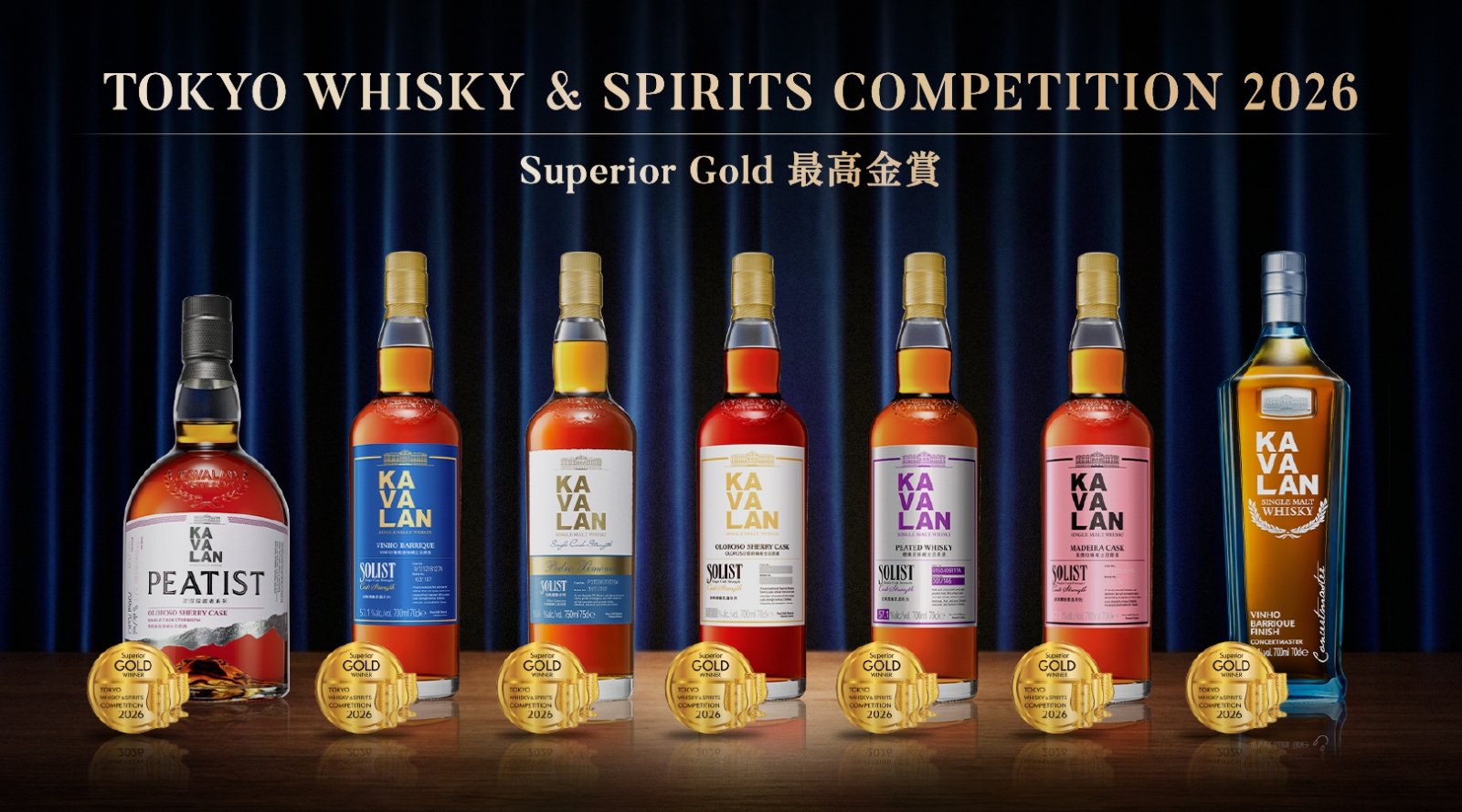 Kavalan Receives Record-High 7 Superior Gold Medals at Tokyo